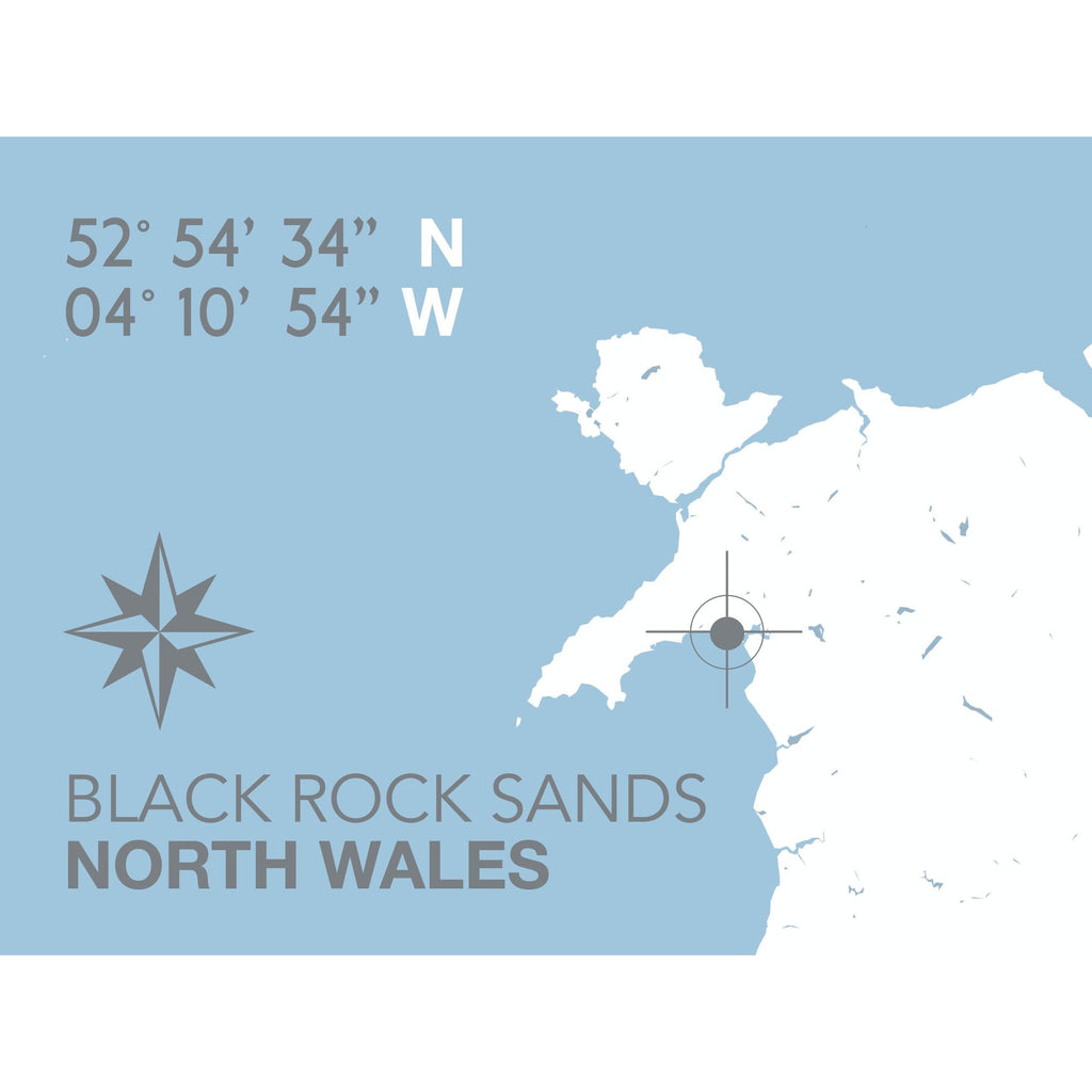 Black Rock Sands Map Seaside Print - Coastal Wall Art /Poster-SeaKisses