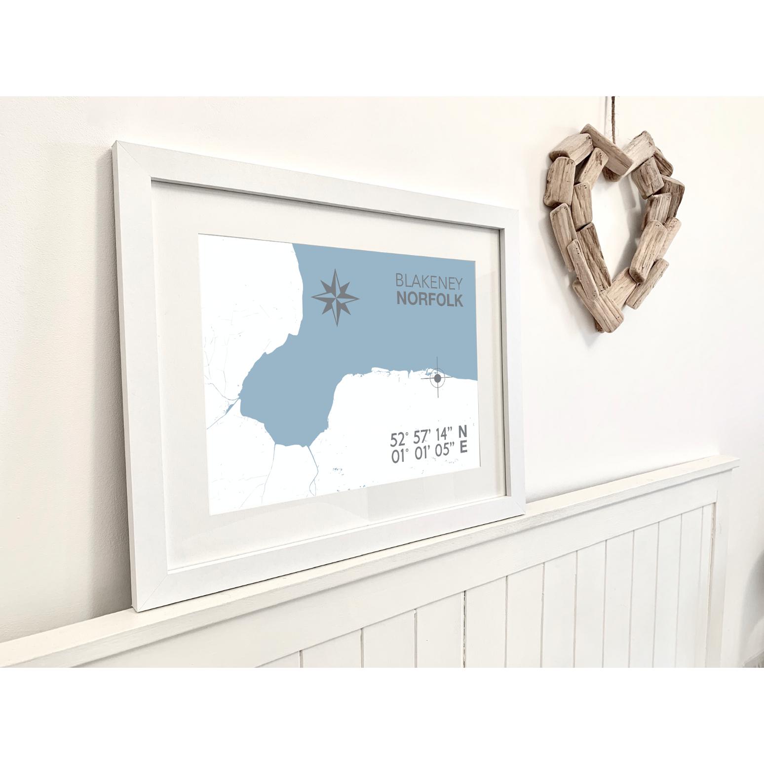 Blakeney Coastal Map Print-SeaKisses