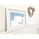 Blue Anchor Coastal Map Print-SeaKisses