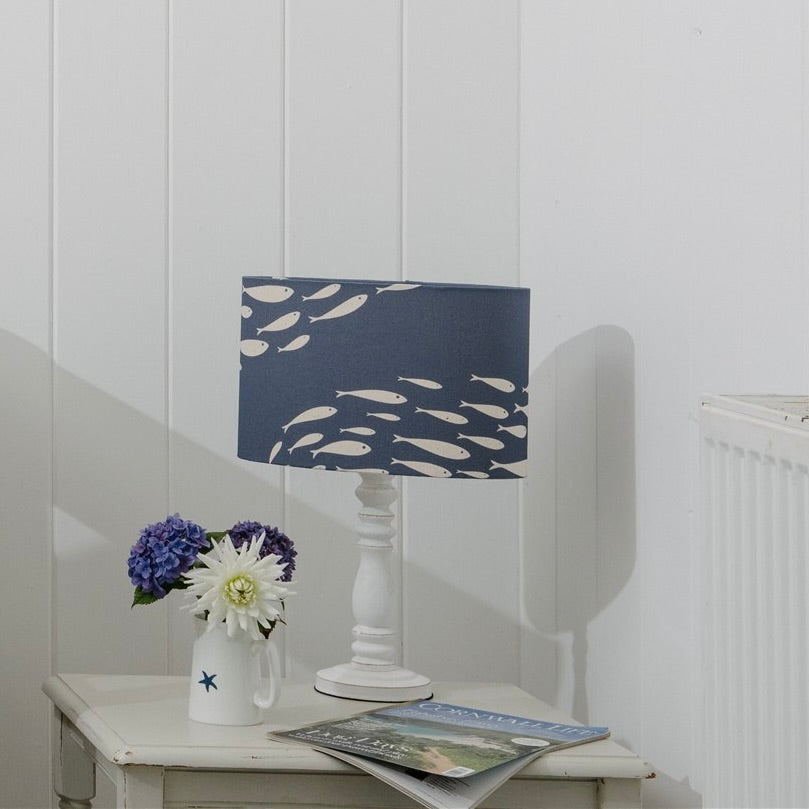 Blue Shoal of Fish Lamp Shade - Small-SeaKisses