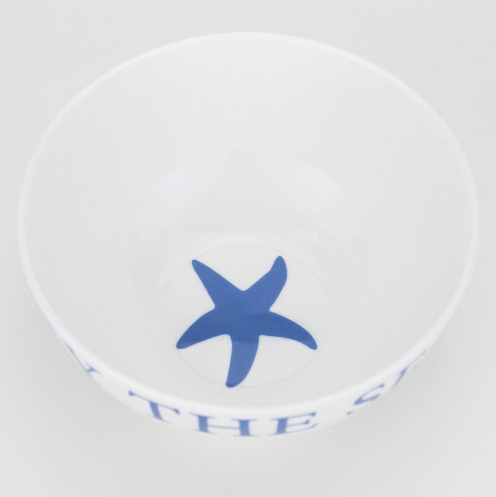 Blue Starfish Nibbles Bowl - Fine Bone China Coastal Design-SeaKisses