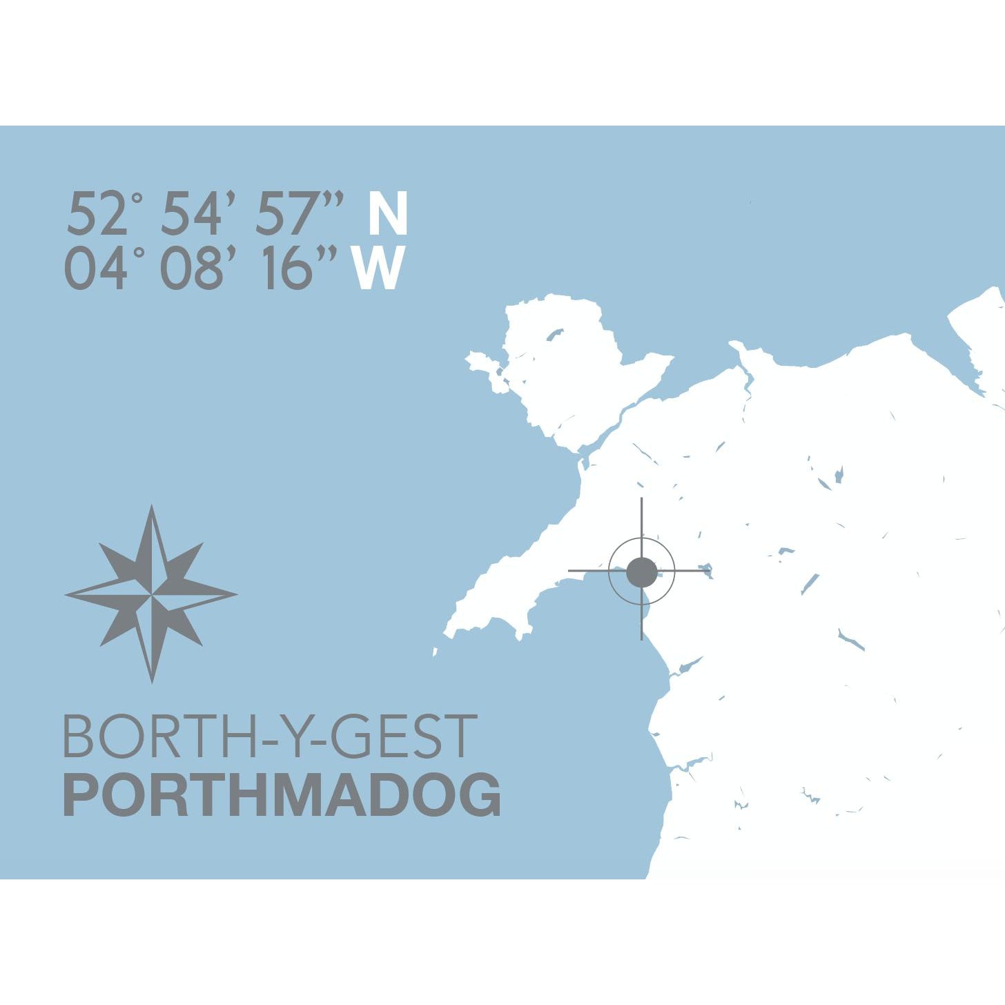 Borth-y-Gest Coastal Map Print-SeaKisses