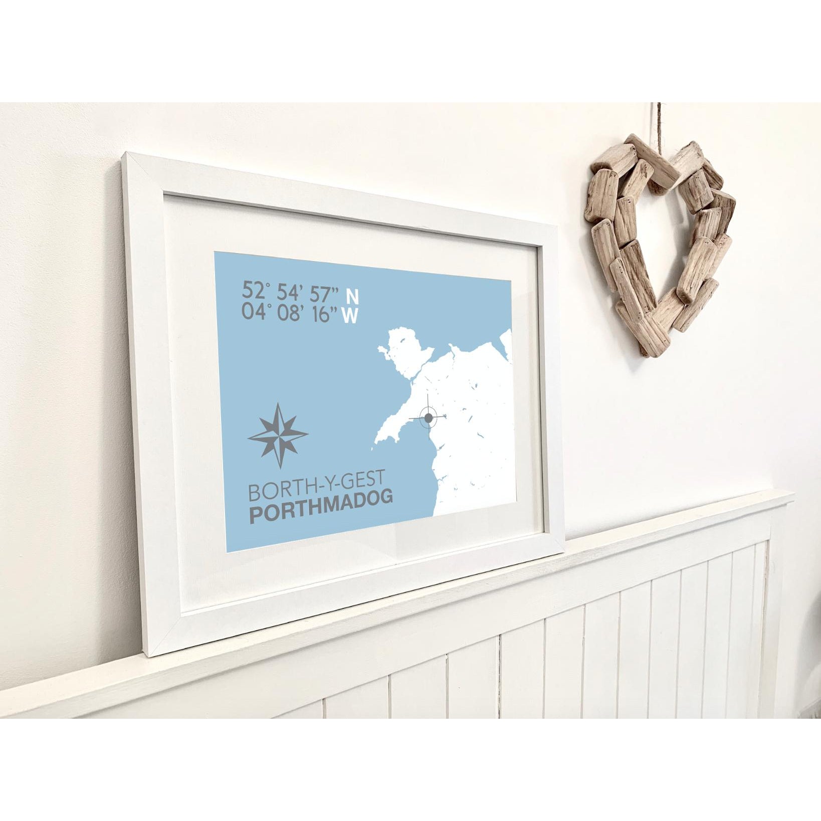 Borth-y-Gest Coastal Map Print-SeaKisses