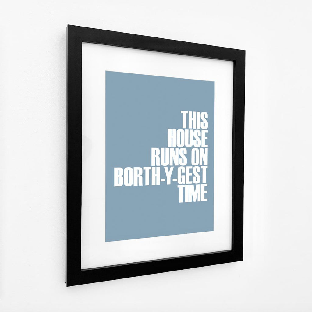 Borth-y-Gest Time Typographic Print-SeaKisses