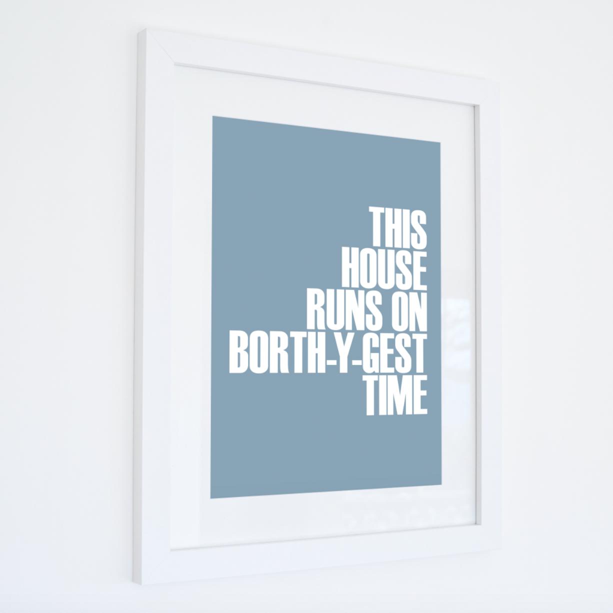 Borth-y-Gest Time Typographic Print-SeaKisses