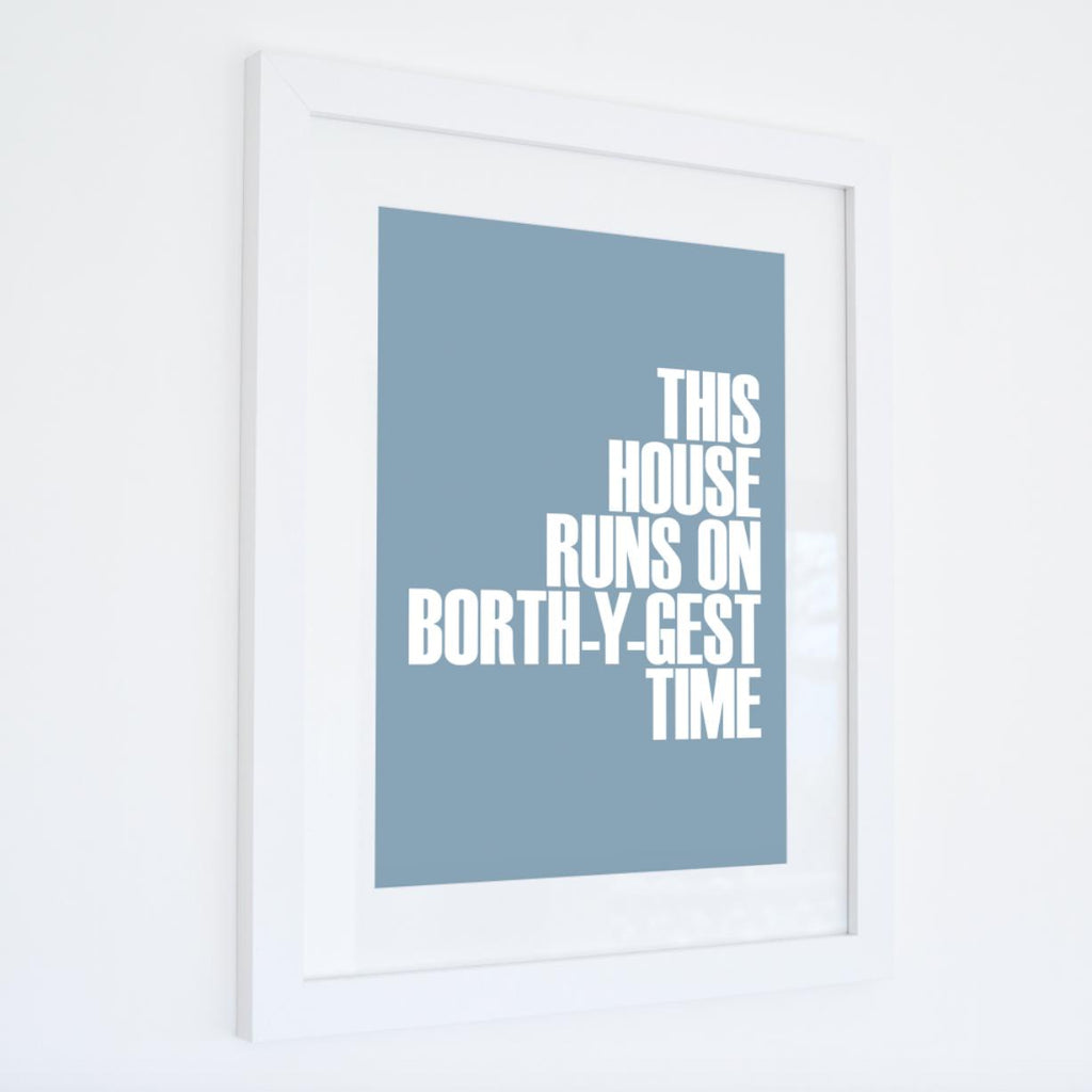 Borth-y-Gest Time Typographic Travel Print- Coastal Wall Art /Poster-SeaKisses