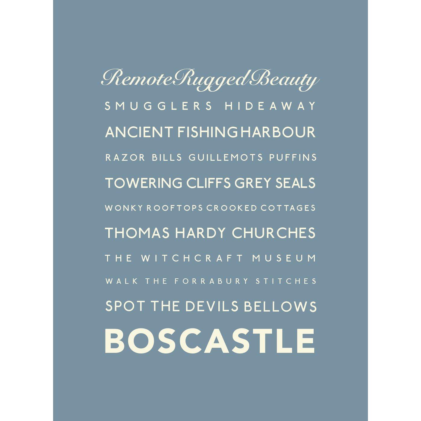 Boscastle Typographic Print-SeaKisses