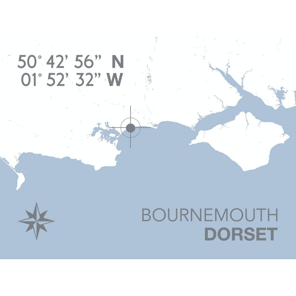 Bournemouth Map Travel Print- Coastal Wall Art /Poster-SeaKisses