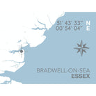 Bradwell-On-Sea Coastal Map Print-SeaKisses