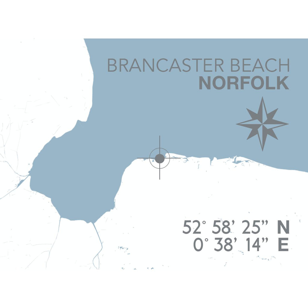Brancaster Beach Map Travel Print- Coastal Wall Art /Poster-SeaKisses