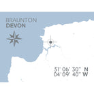 Braunton Coastal Map Print-SeaKisses