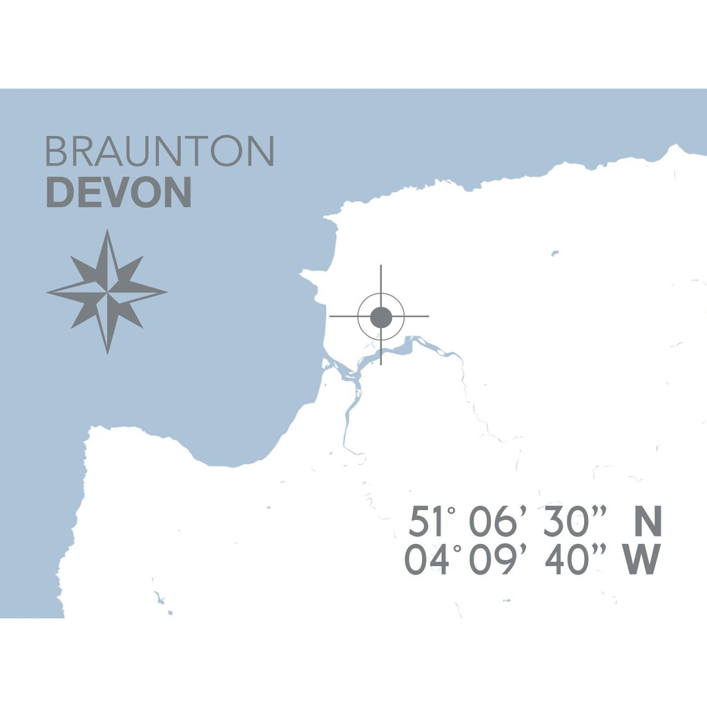 Braunton Map Travel Print- Coastal Wall Art /Poster-SeaKisses