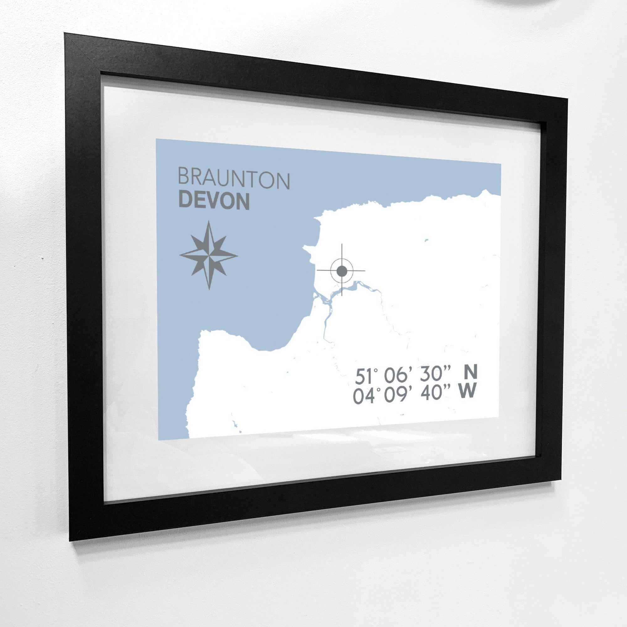 Braunton Coastal Map Print-SeaKisses