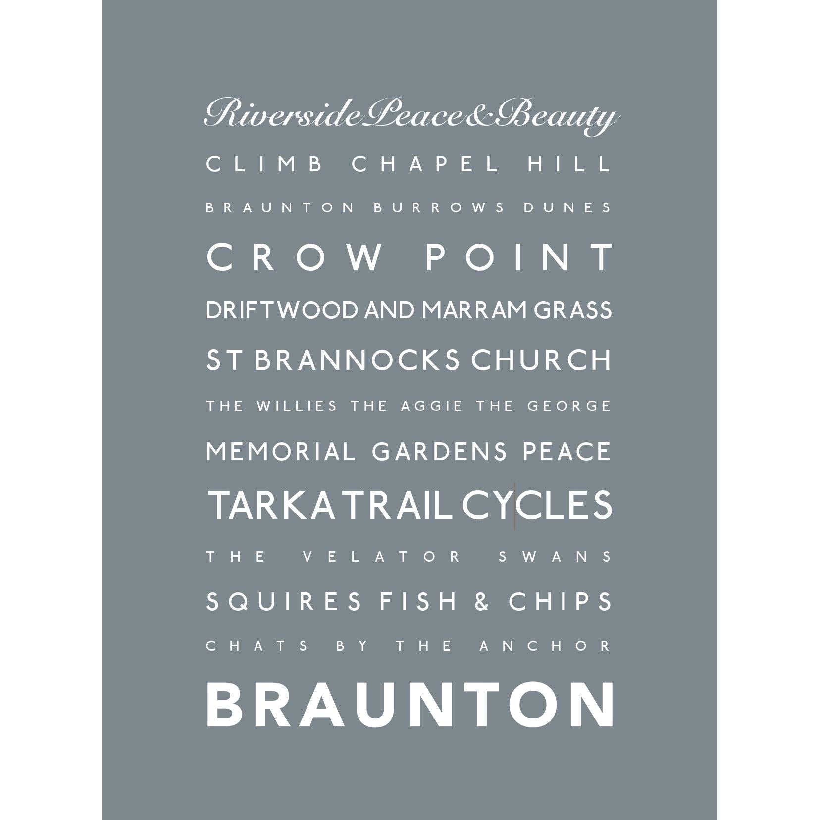 Braunton Typographic Print-SeaKisses