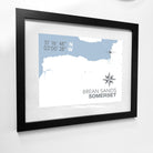 Brean Sands Coastal Map Print-SeaKisses