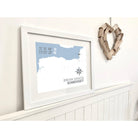 Brean Sands Coastal Map Print-SeaKisses