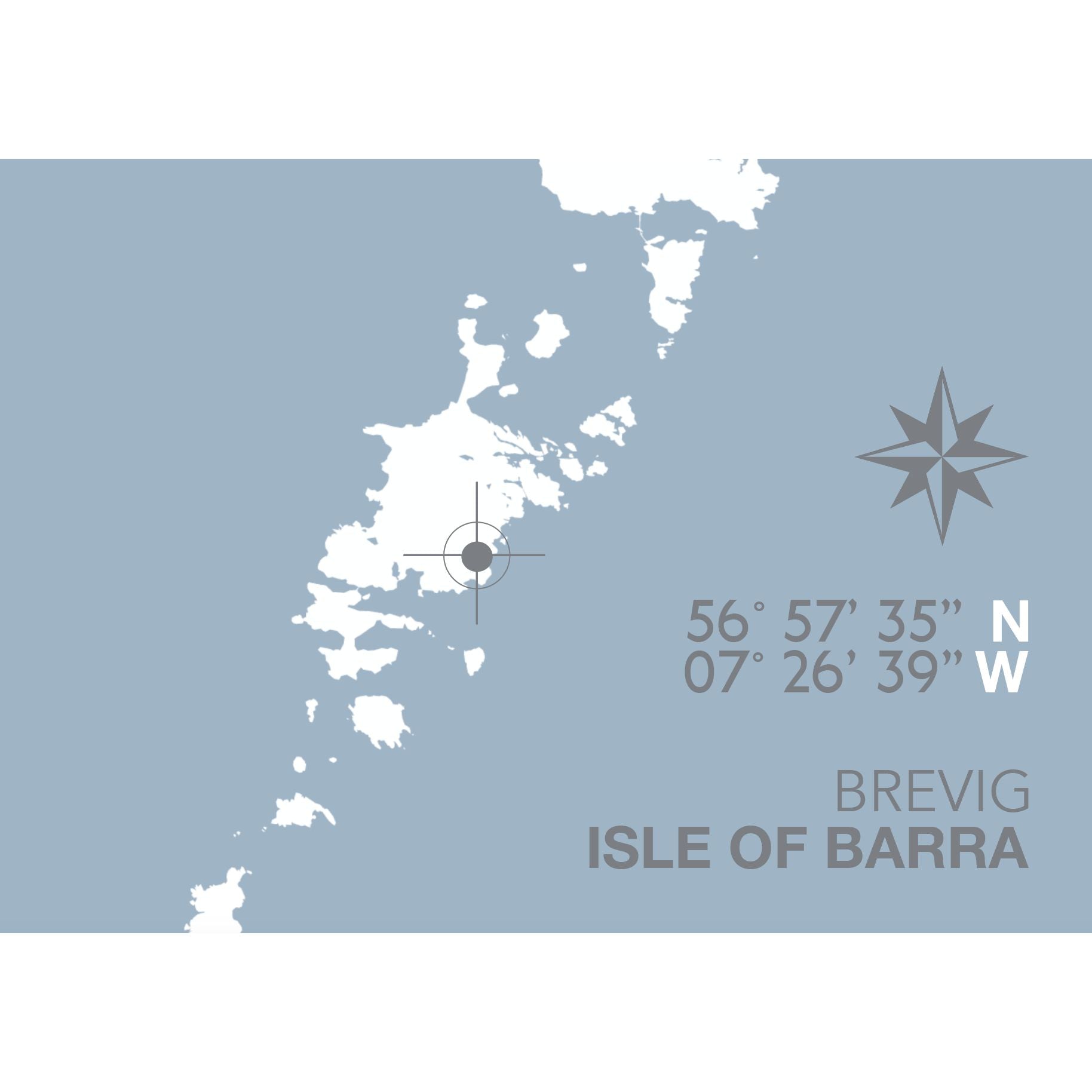 Brevig, Isle of Barra, Coastal Map Print-SeaKisses