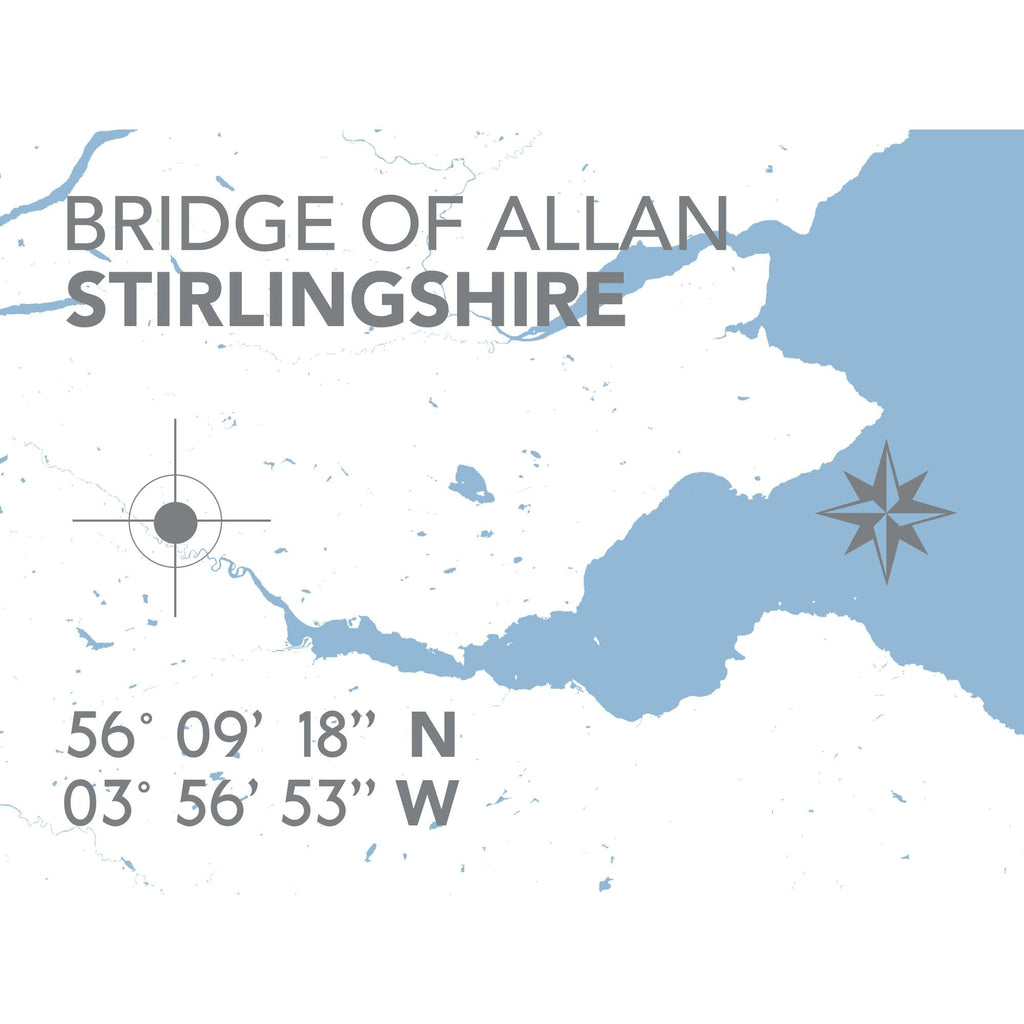 Bridge of Allan Map Travel Print- Coastal Wall Art /Poster-SeaKisses