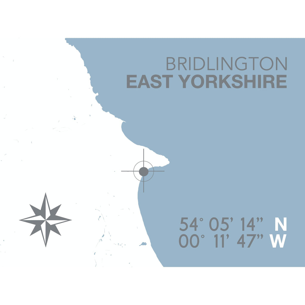 Bridlington Map Travel Print- Coastal Wall Art /Poster-SeaKisses