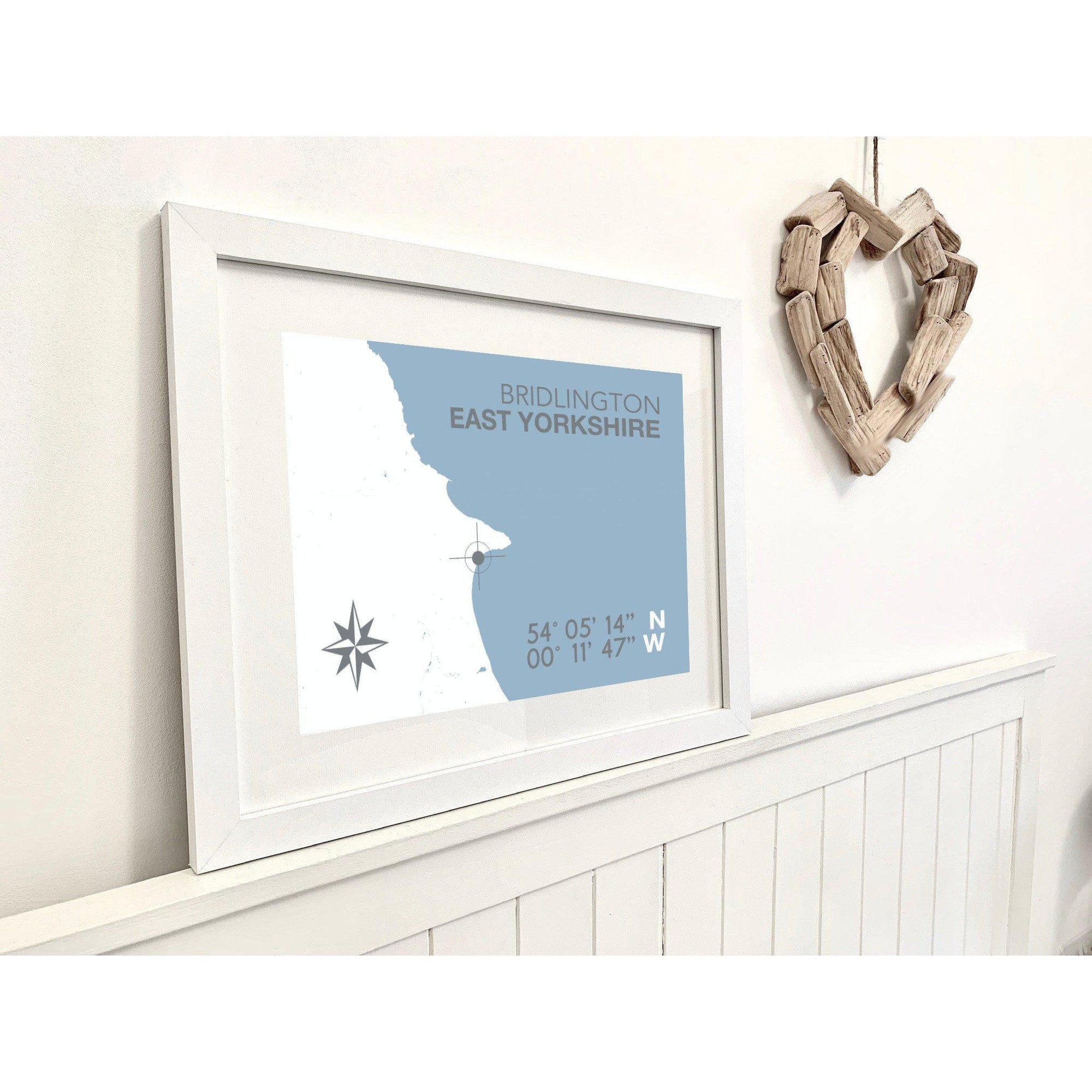 Bridlington Coastal Map Print-SeaKisses