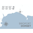 Bridport Coastal Map Print-SeaKisses