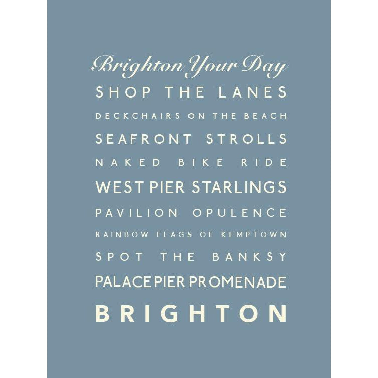 Brighton Typographic Print- Coastal Wall Art /Poster-SeaKisses