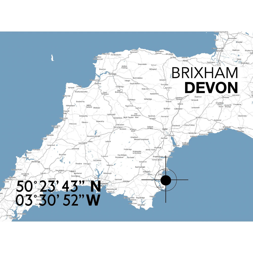 Brixham Landmark Map-SeaKisses