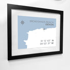 Broadsands Beach Coastal Map Print-SeaKisses