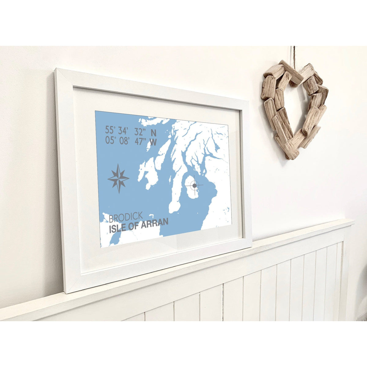 Brodick Map Travel Print- Coastal Map Art /Poster by SeaKisses