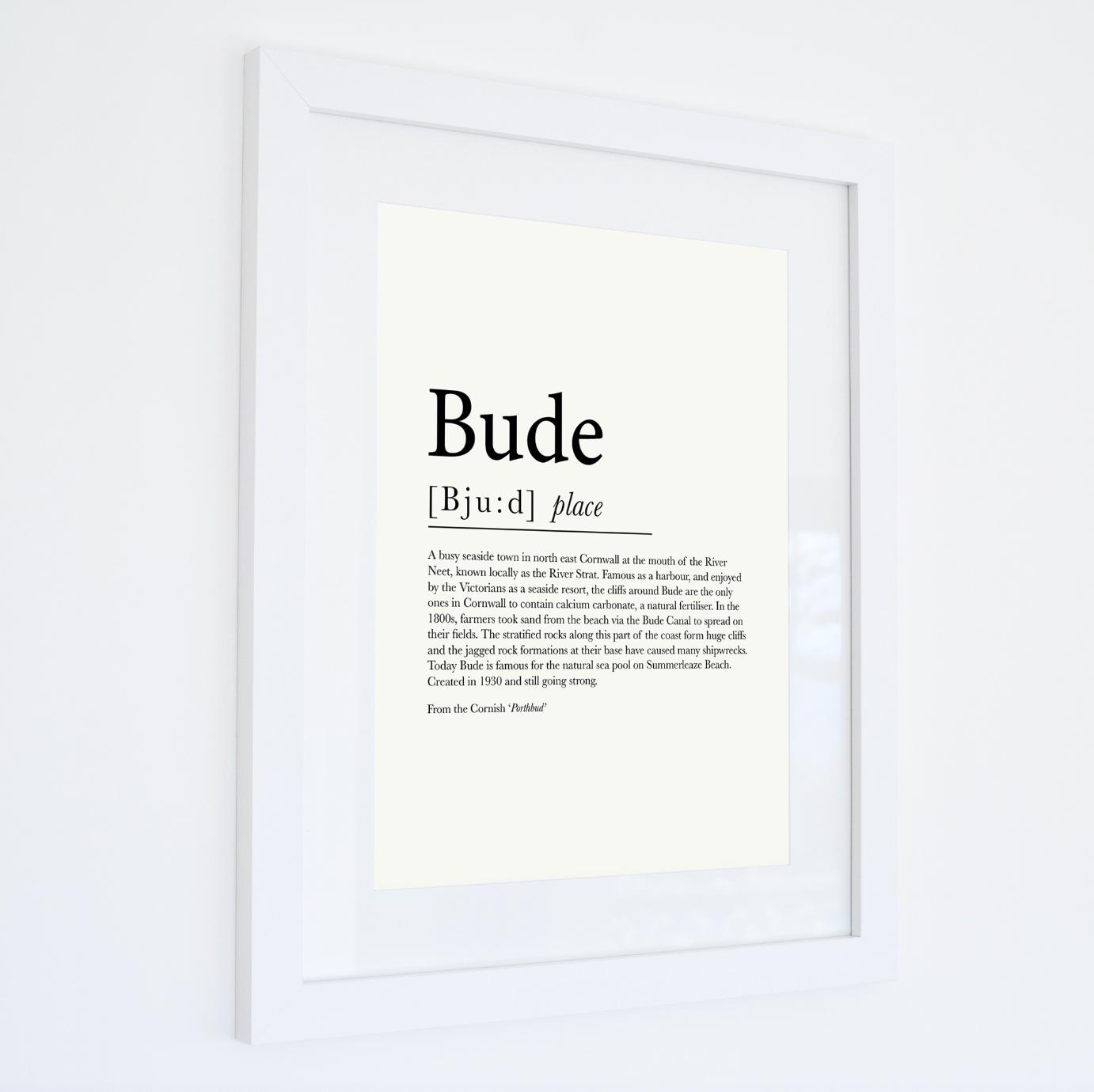 Bude Definition Typographic Print-SeaKisses