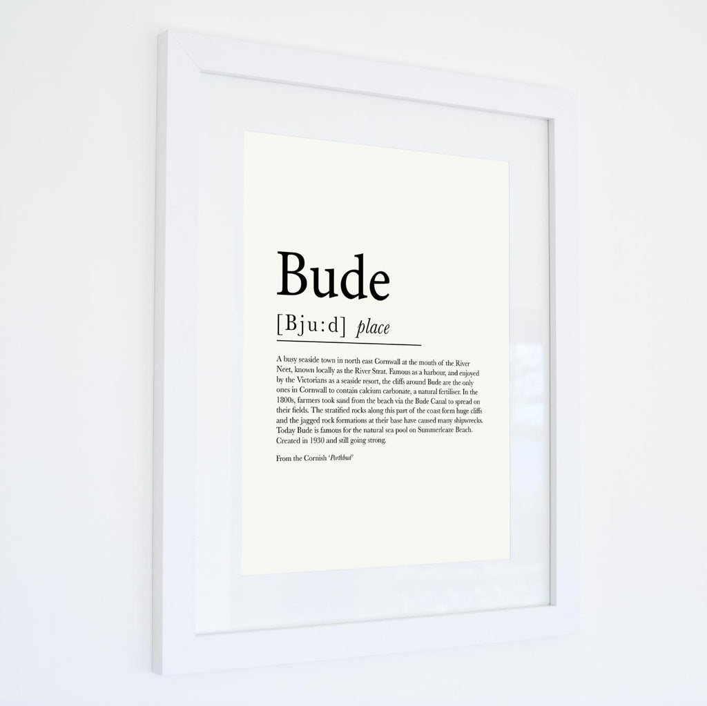 Bude Definition Typographic Print-SeaKisses