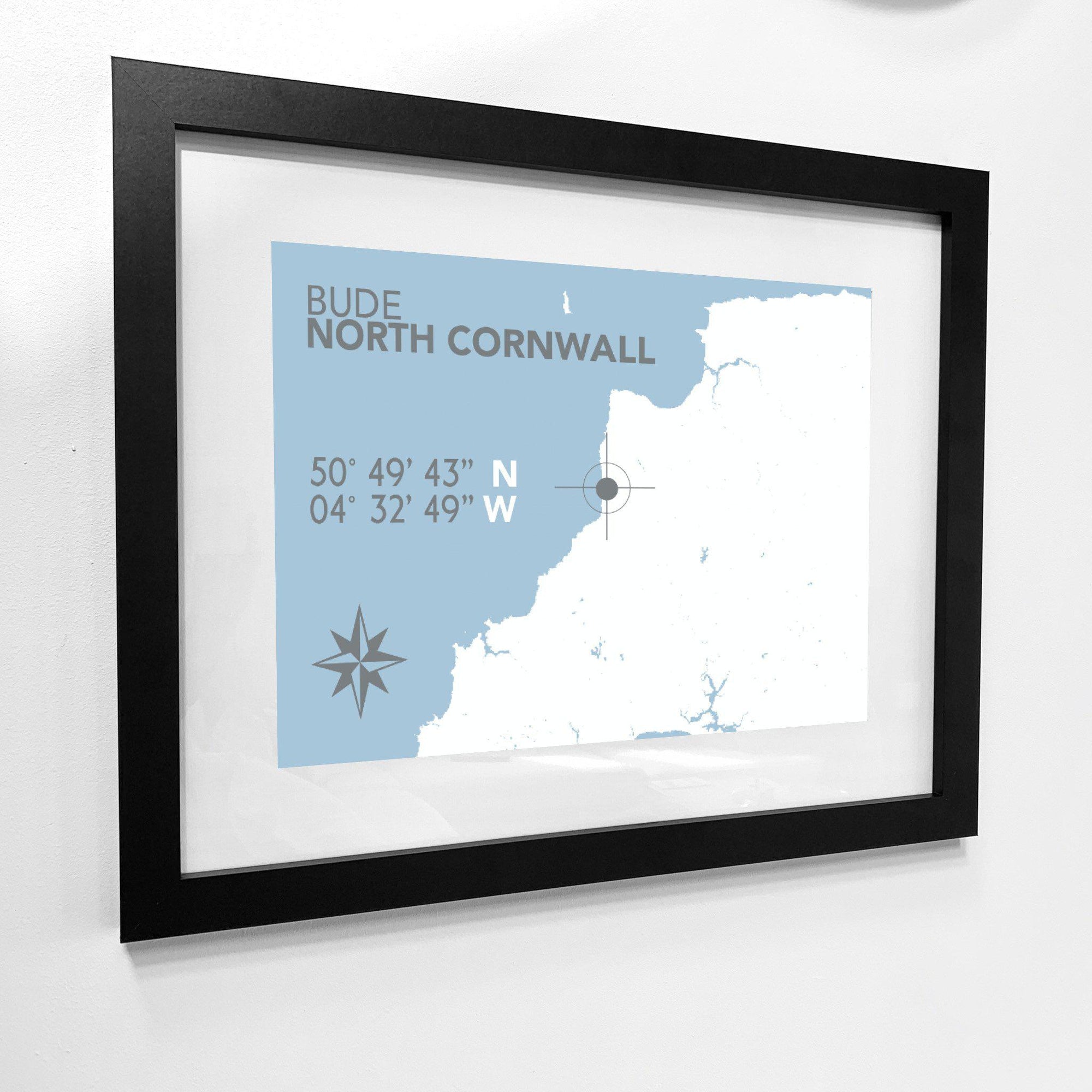 Bude Coastal Map Print-SeaKisses