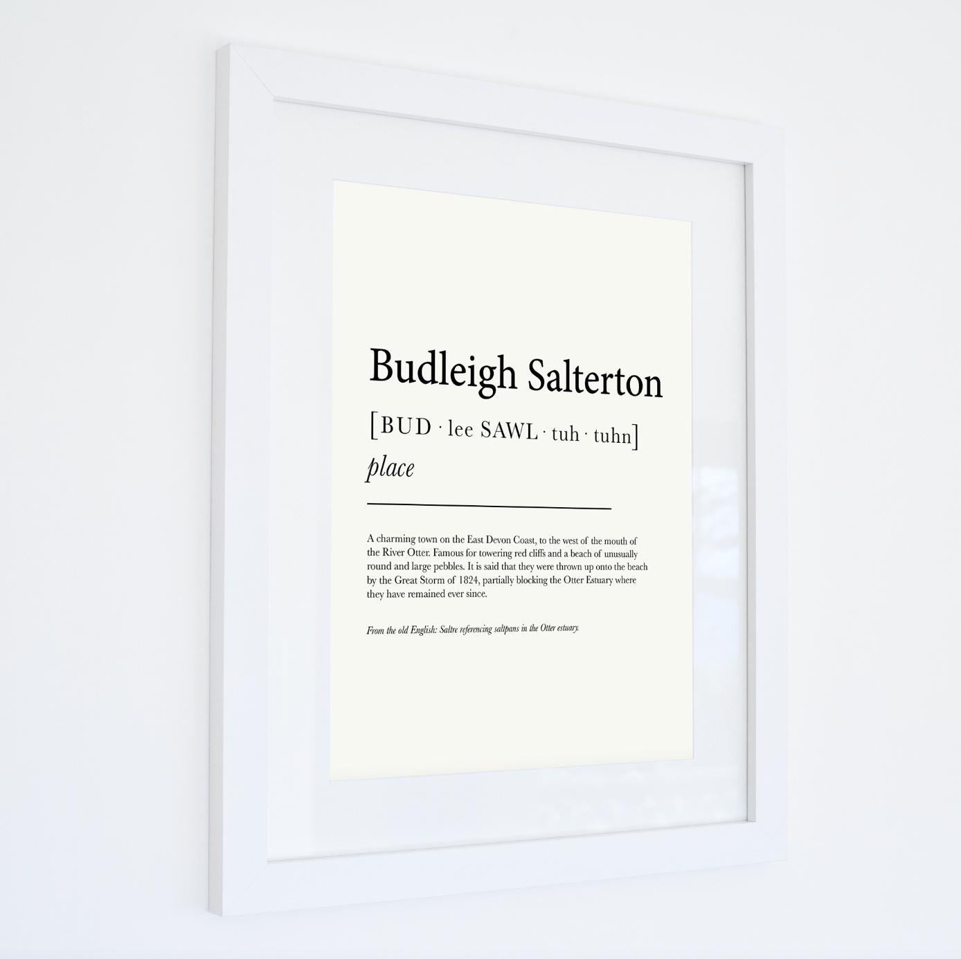 Budleigh Salterton Definition Typographic Print-SeaKisses