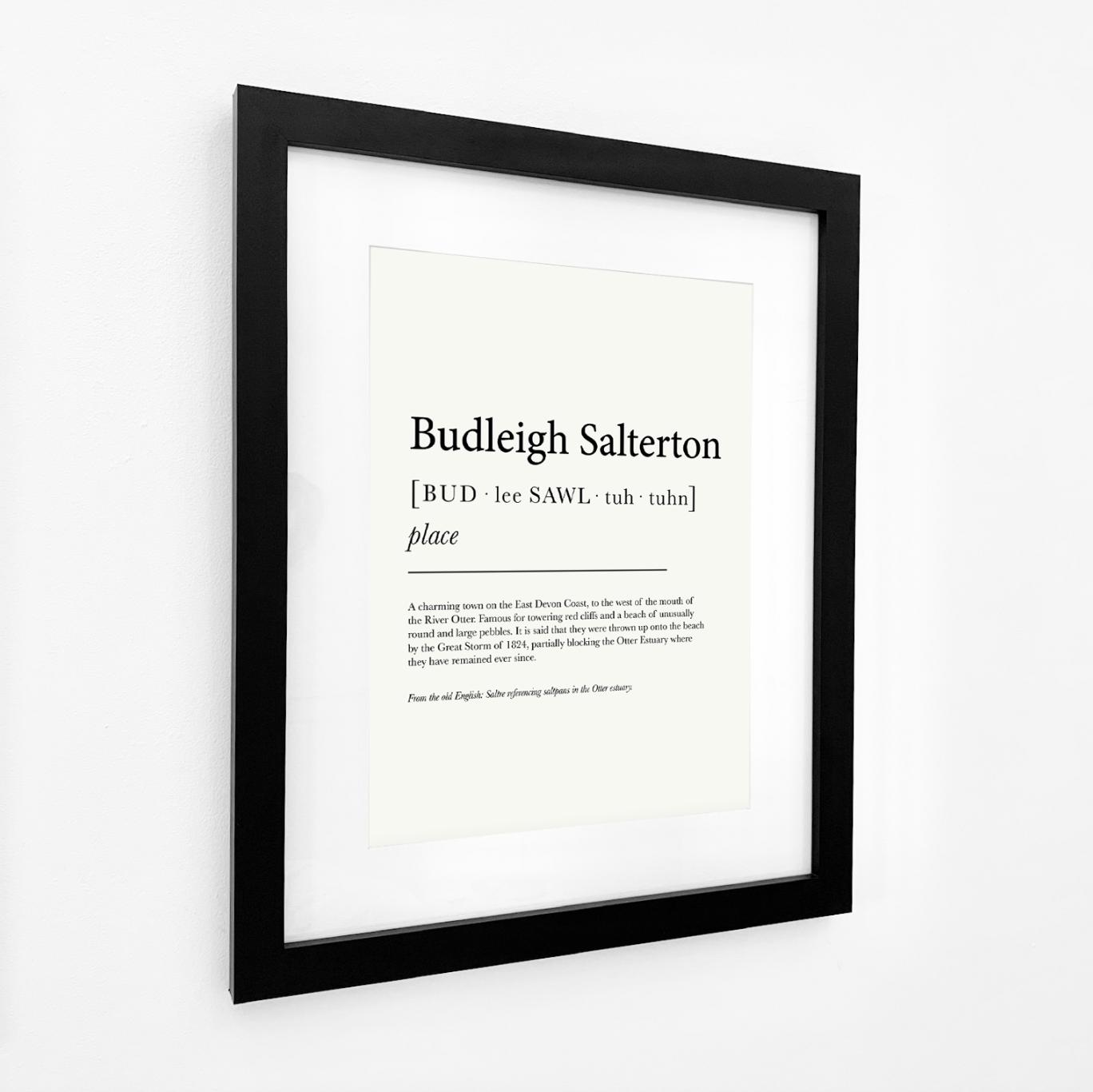 Budleigh Salterton Definition Typographic Print-SeaKisses