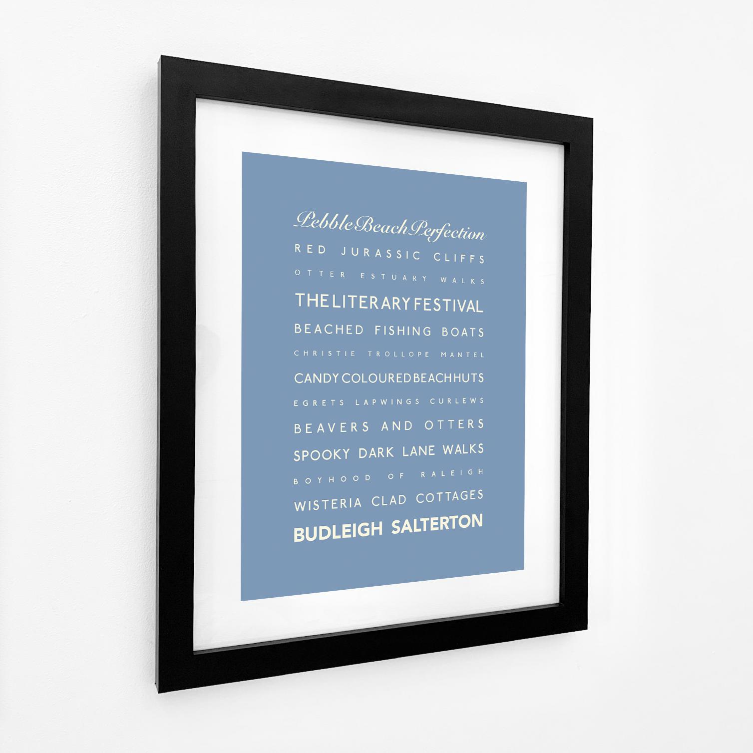 Budleigh Salterton Typographic Print-SeaKisses