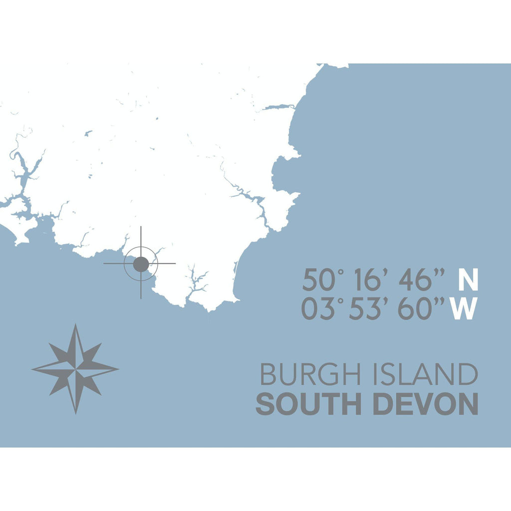 Burgh Island Map Travel Print- Coastal Wall Art /Poster-SeaKisses