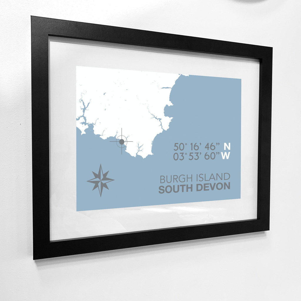 Burgh Island Coastal Map Print-SeaKisses