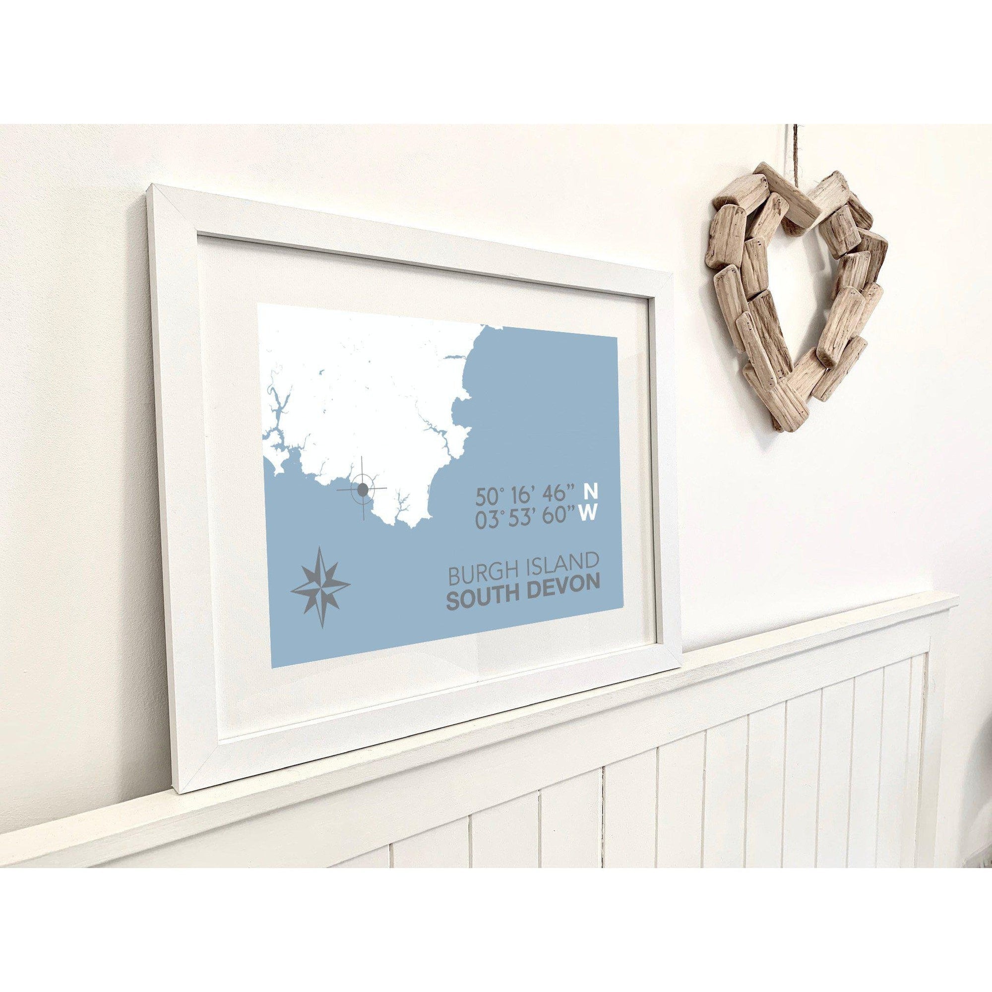 Burgh Island Coastal Map Print-SeaKisses