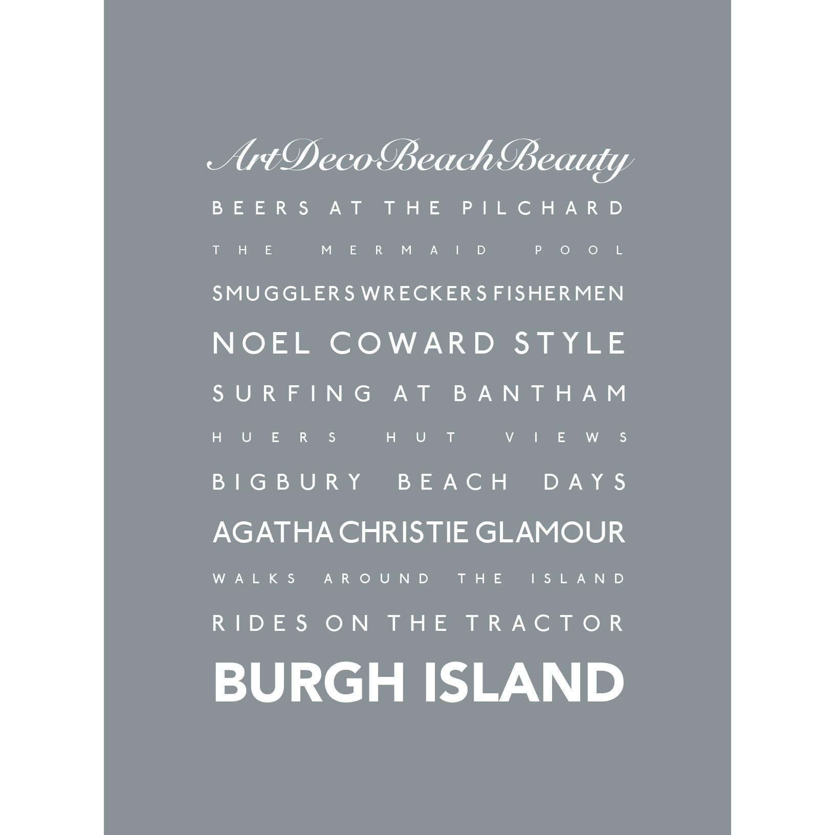 Burgh Island Typographic Print-SeaKisses