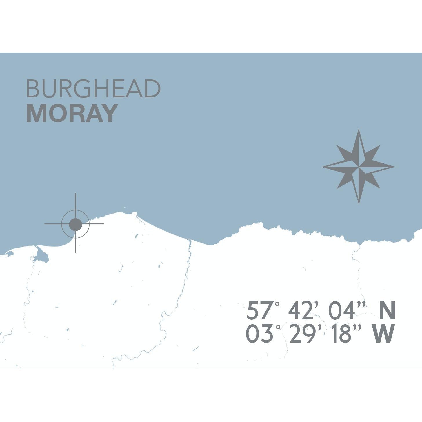 Burghead Coastal Map Print-SeaKisses