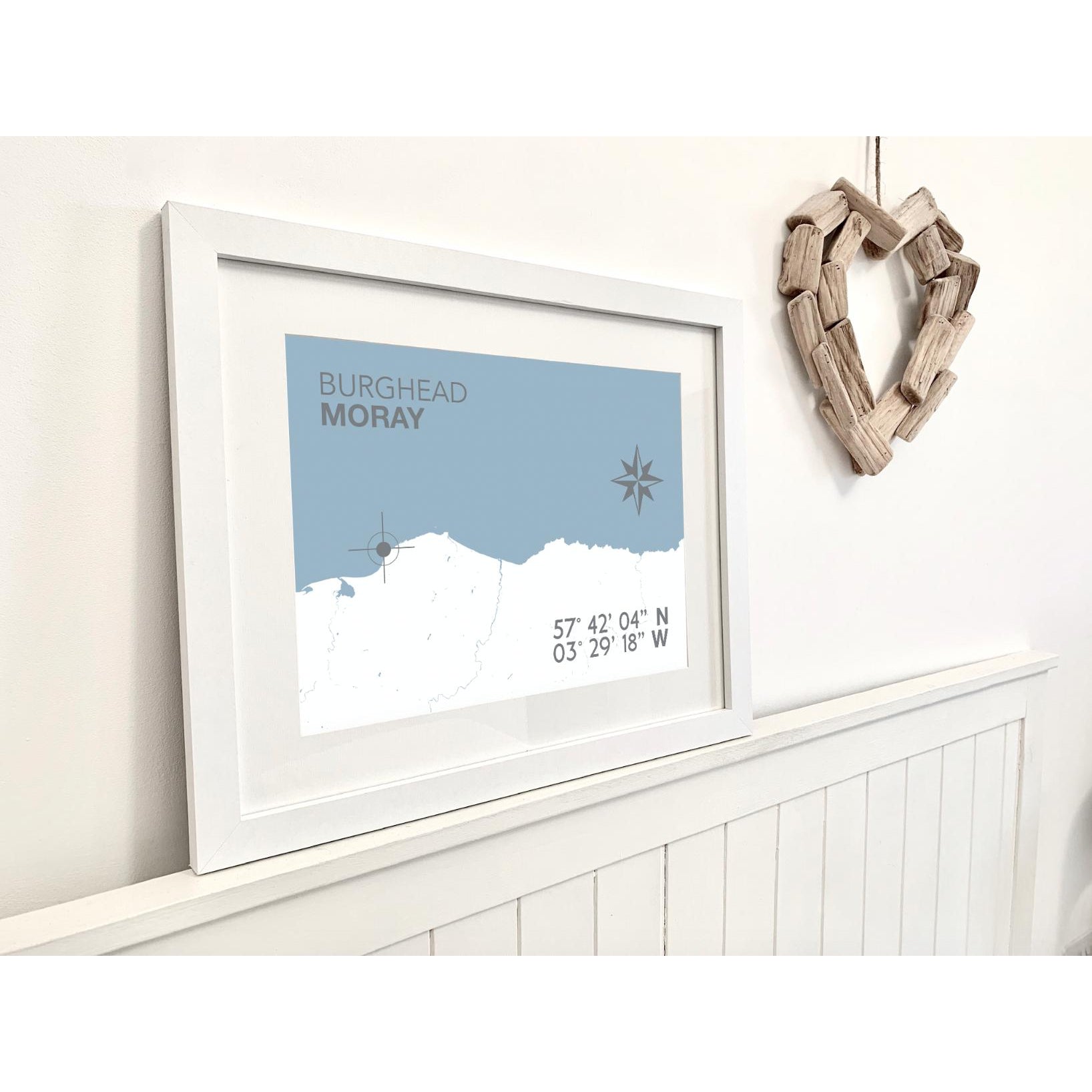 Burghead Coastal Map Print-SeaKisses