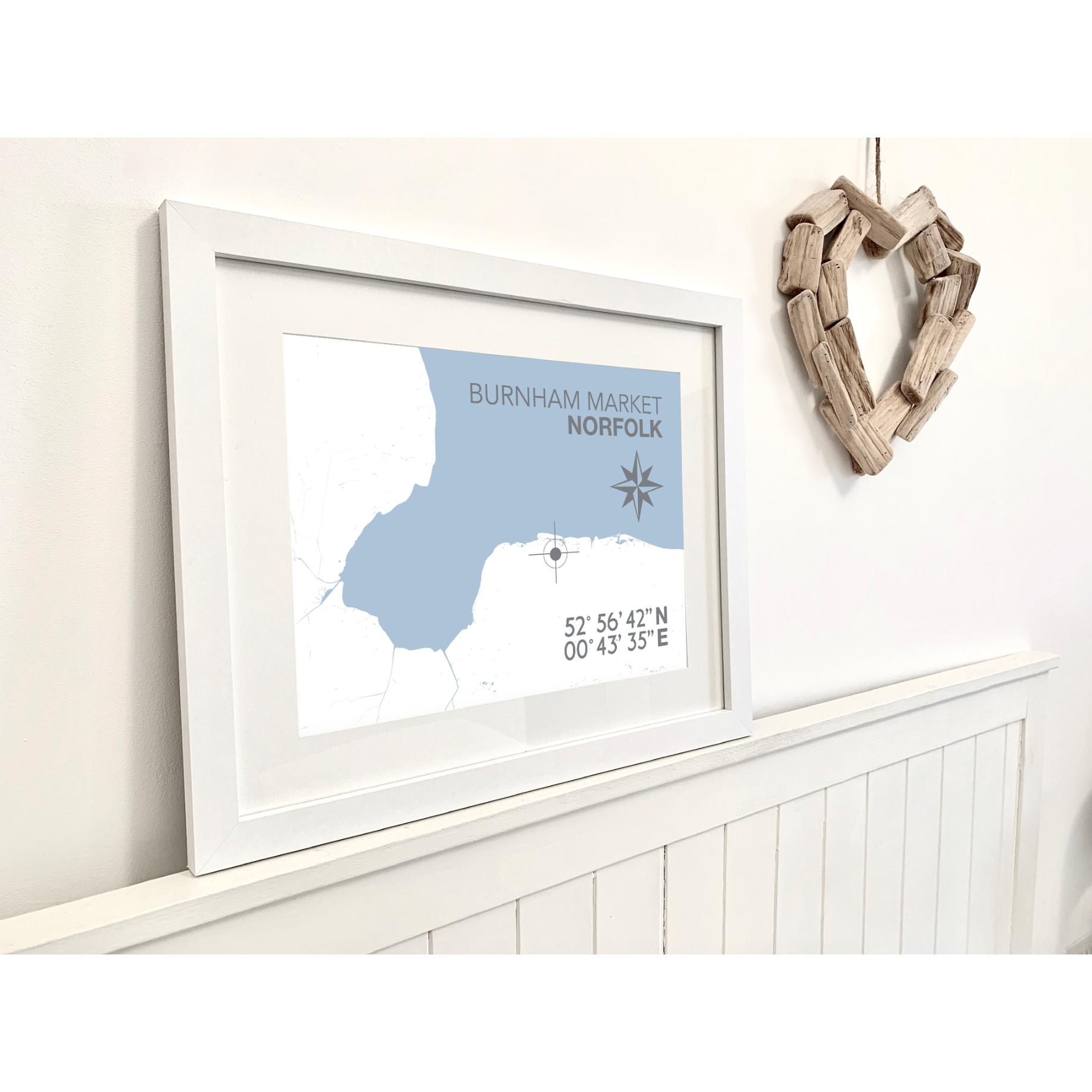 Burnham Market Coastal Map Print-SeaKisses