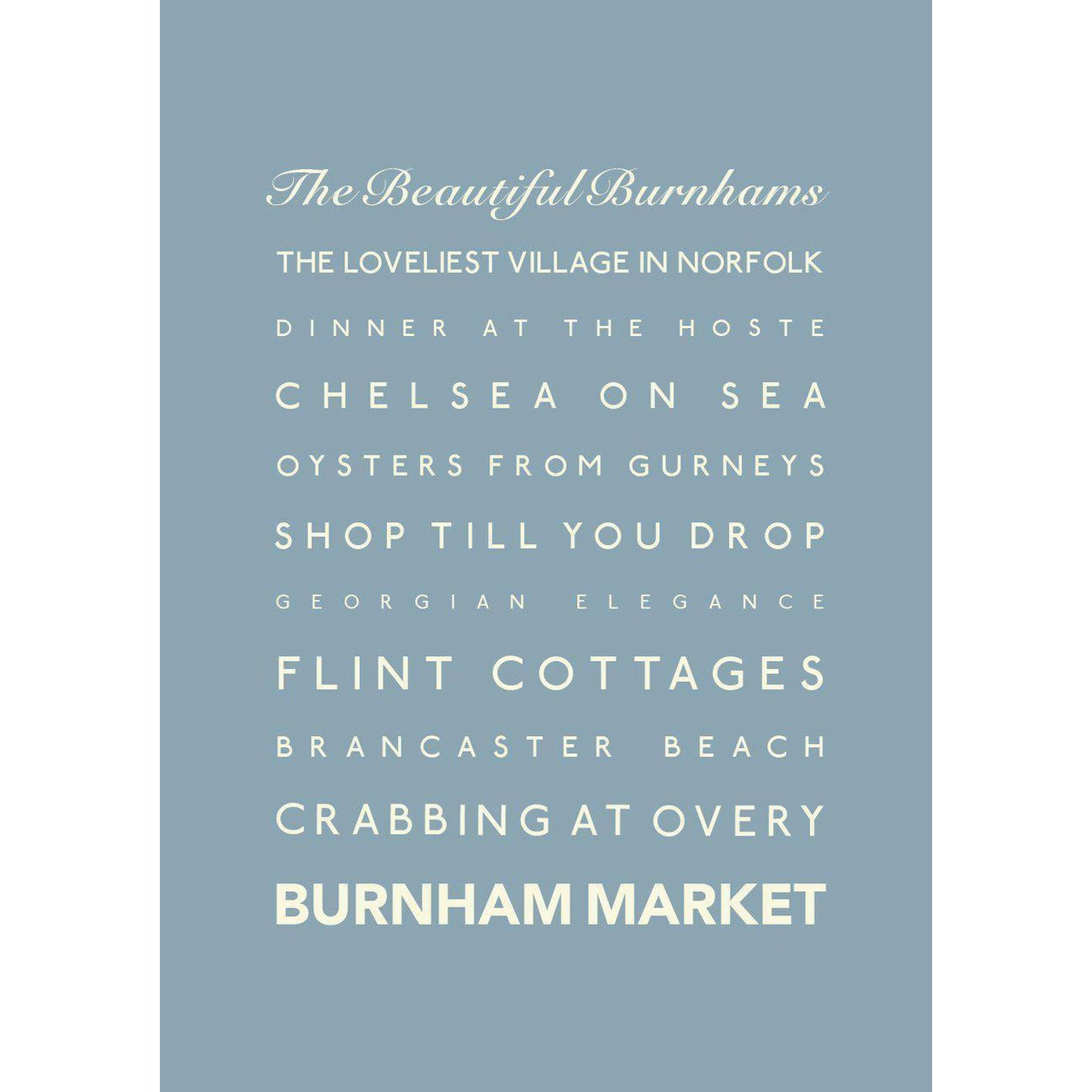 Burnham Market Typographic Print-SeaKisses