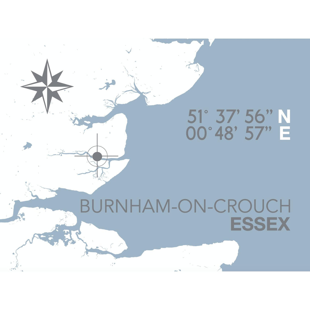 Burnham-on-Crouch Map Travel Print- Coastal Wall Art /Poster-SeaKisses