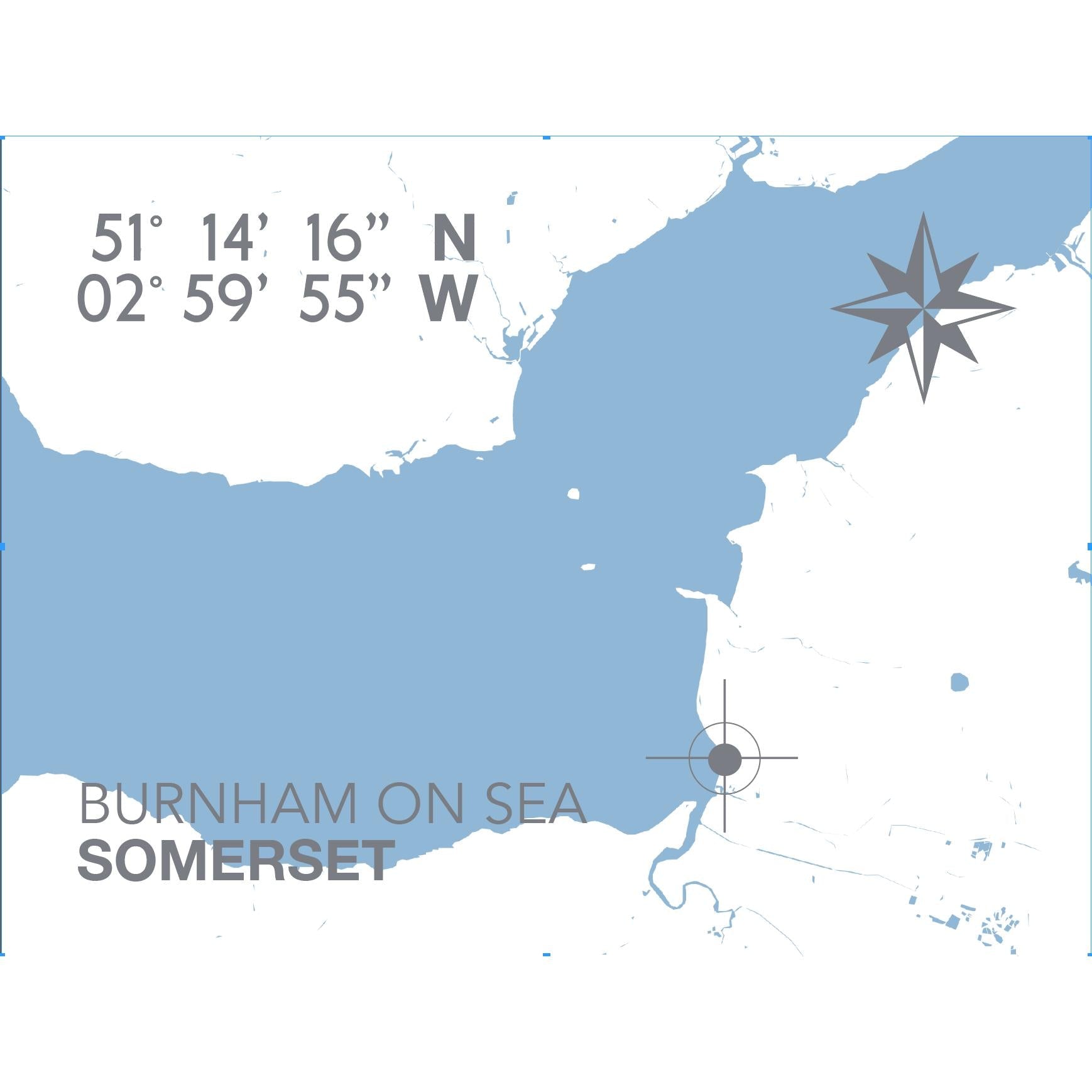 Burnham on Sea Coastal Map Print-SeaKisses
