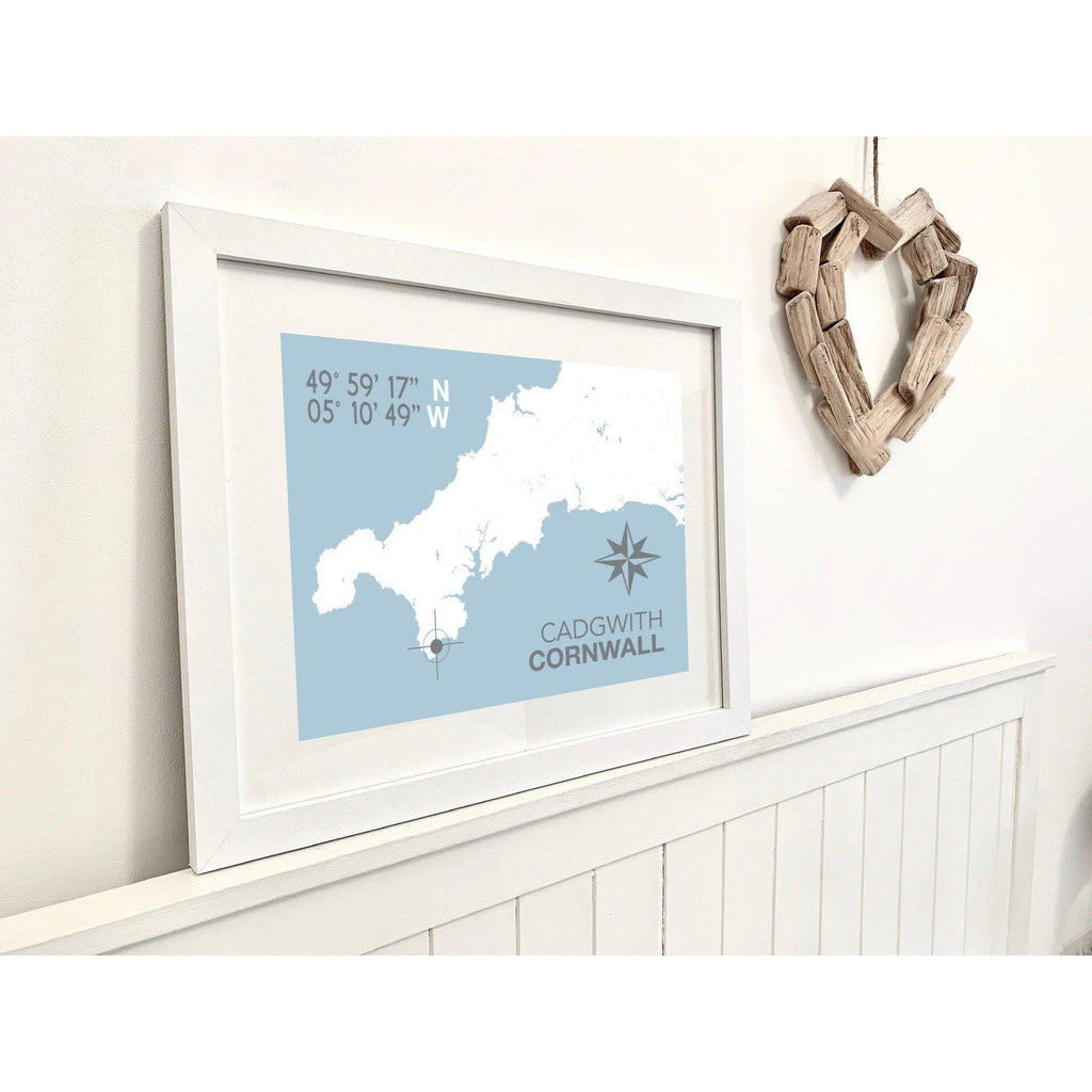 Cadgwith Map Travel Print- Coastal Wall Art /Poster-SeaKisses