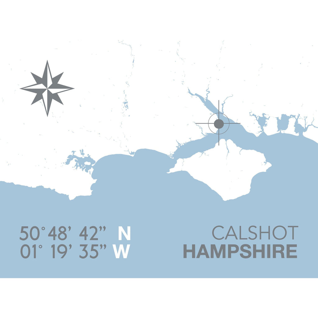 Calshot Map Travel Print- Coastal Wall Art /Poster-SeaKisses