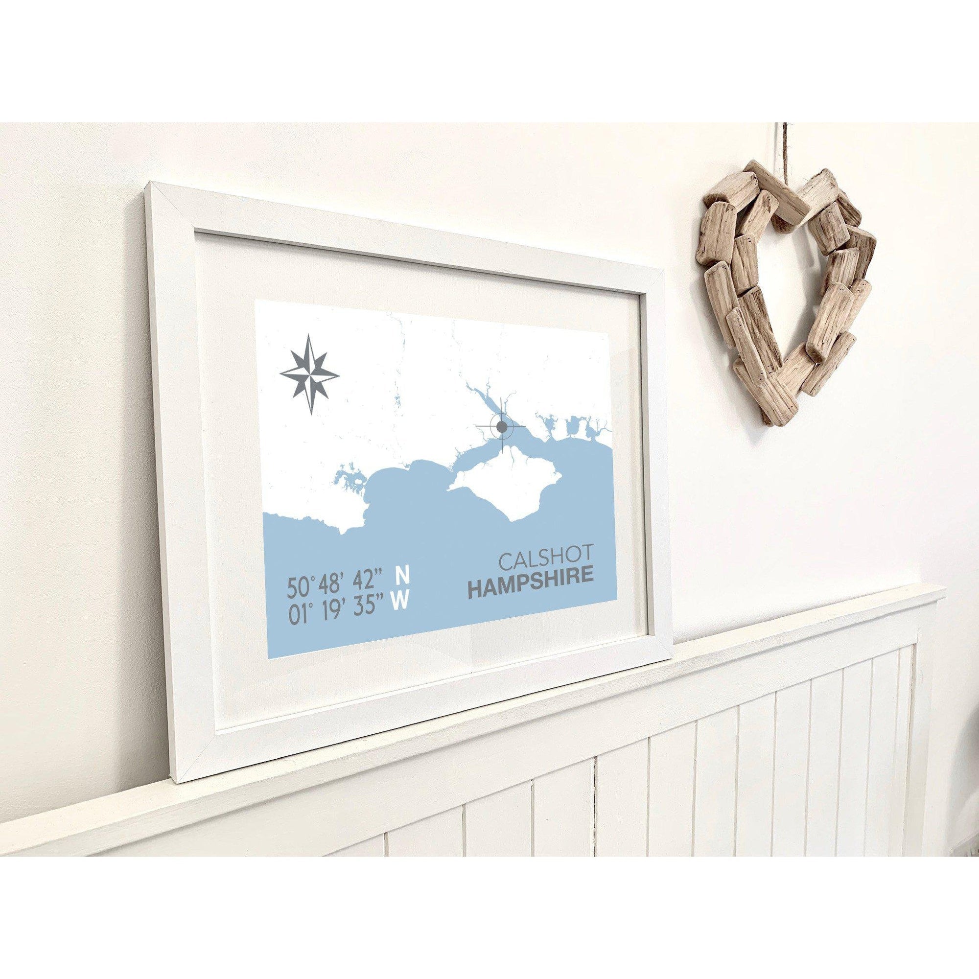 Calshot Coastal Map Print-SeaKisses