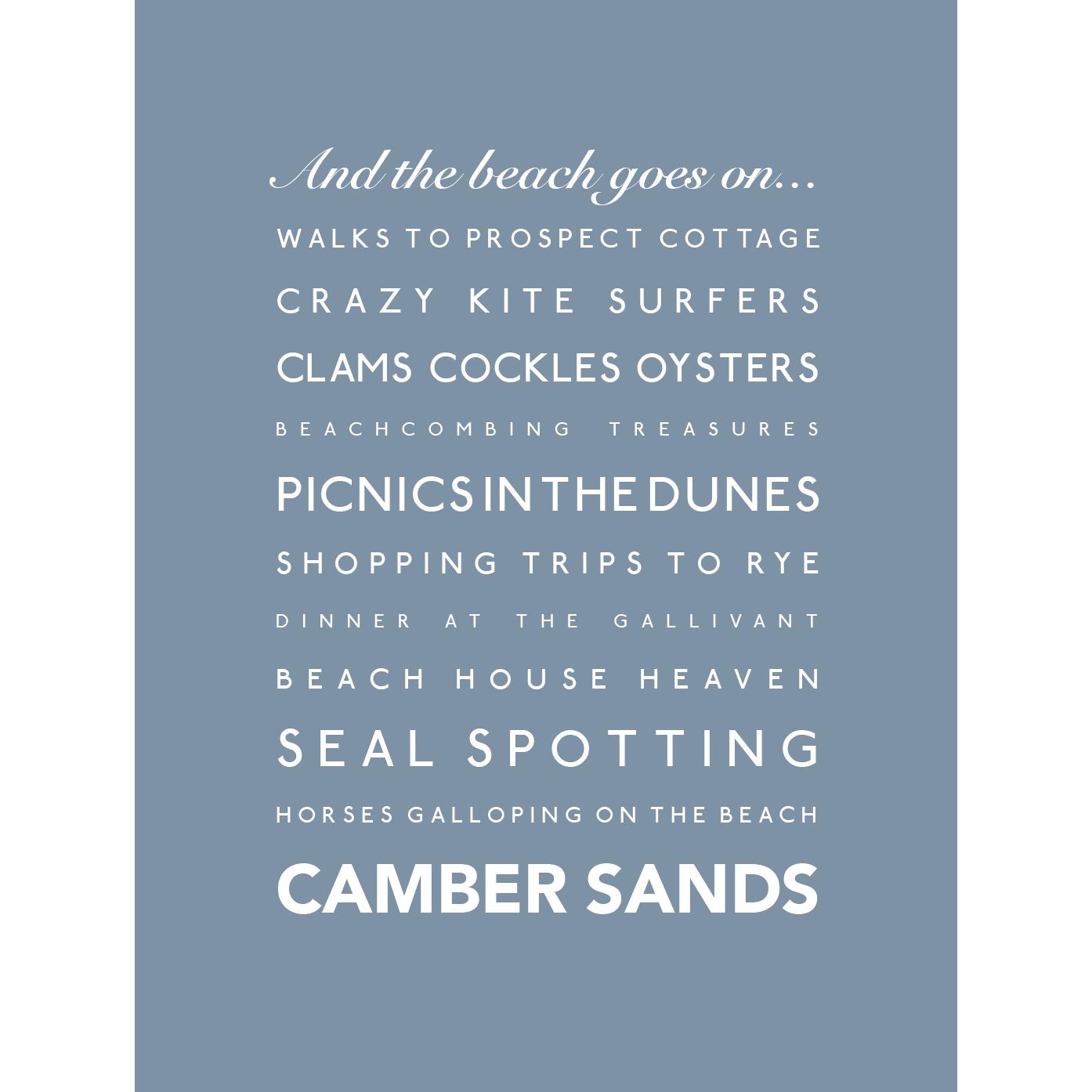 Camber Sands Typographic Print-SeaKisses