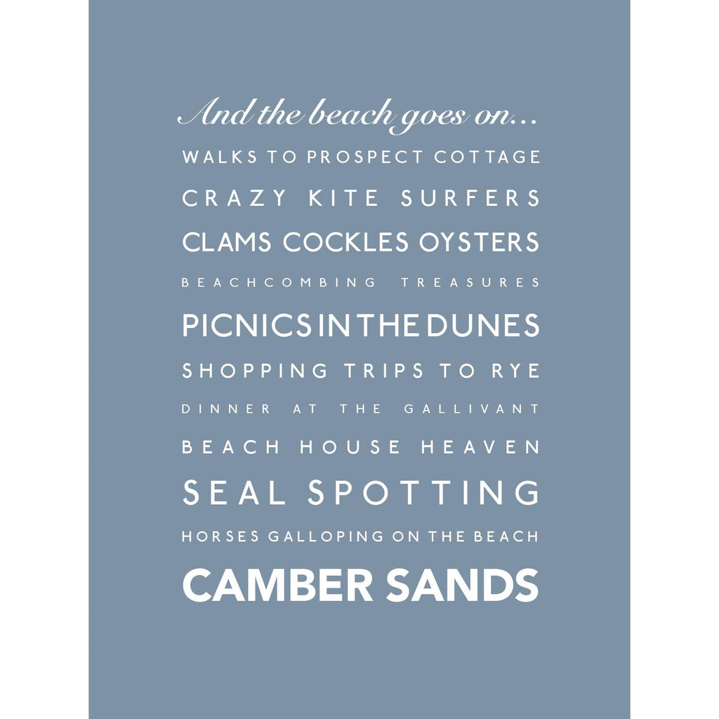 Camber Sands Typographic Print- Coastal Wall Art /Poster-SeaKisses